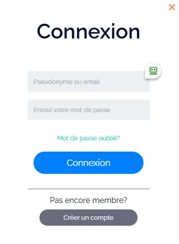 Connexion des membres du SEVEN CASINO